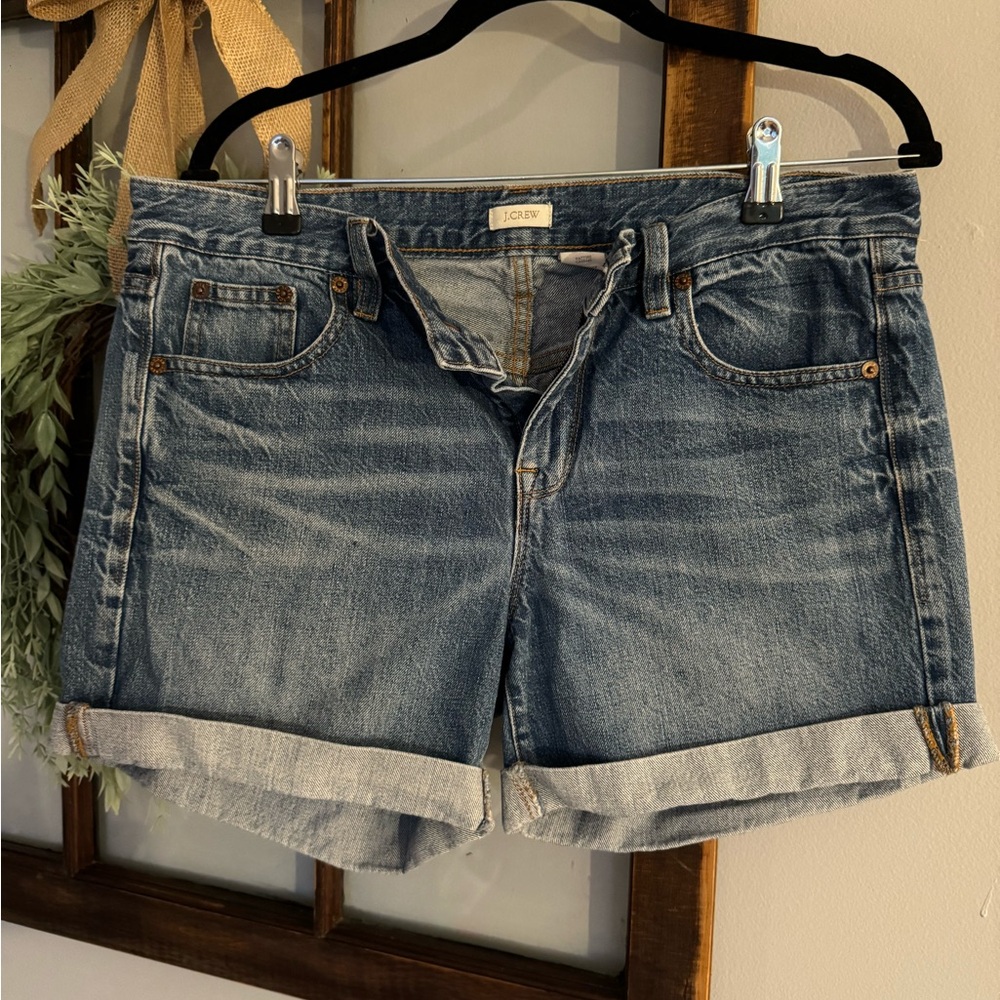 J-Crew Size 29 Cuffed Blue Denim Jean Shorts